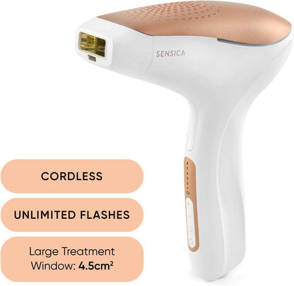 Cordless SENSILIGHT PRO Permanent IPL Hair Removal Device - Unlimited Flashes -Advanced RPL Technology System Painless Laser Hair Removal Device for Women, Men, Face, Legs, Bikini Area, Body, Armpits